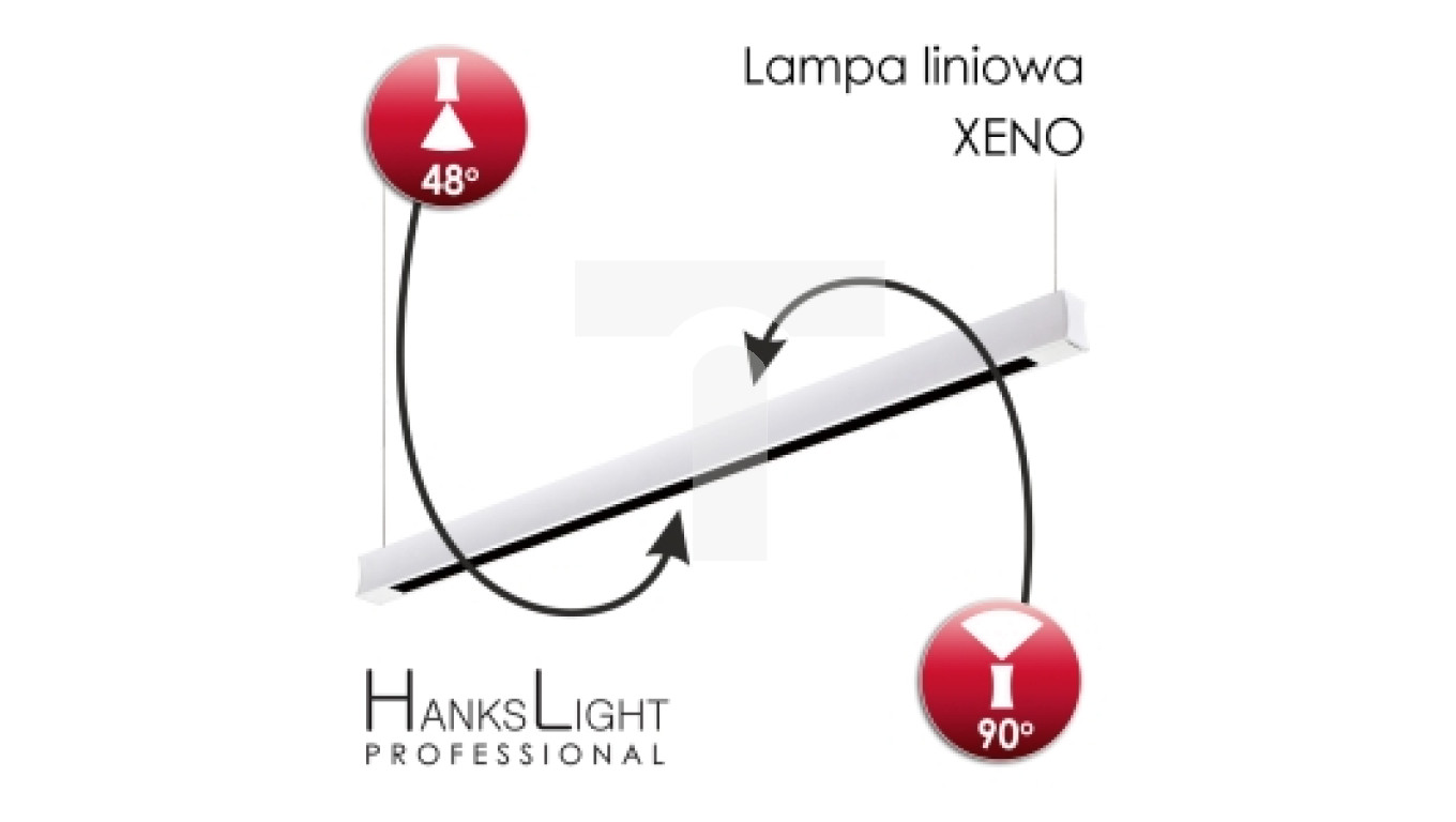 Lampa LED,HanksLight,liniowa,white, alu,zwiesz,1264mm,up21/down36W, AC230V,4000K L4702020 (xeno)