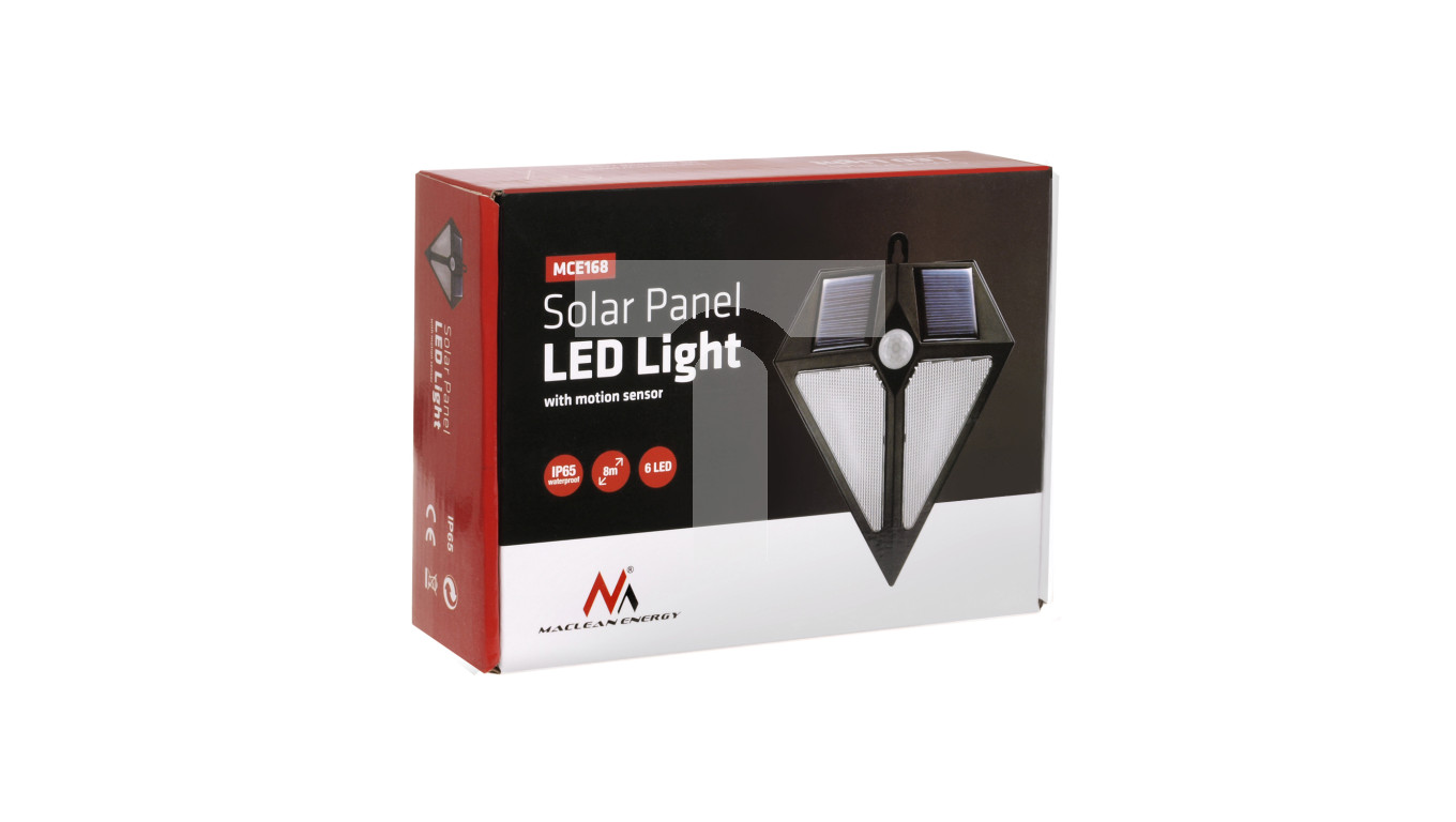 Lampa solarna ścienna 6 LED Maclean Energy z czujnikiem ruchu MCE168 2x