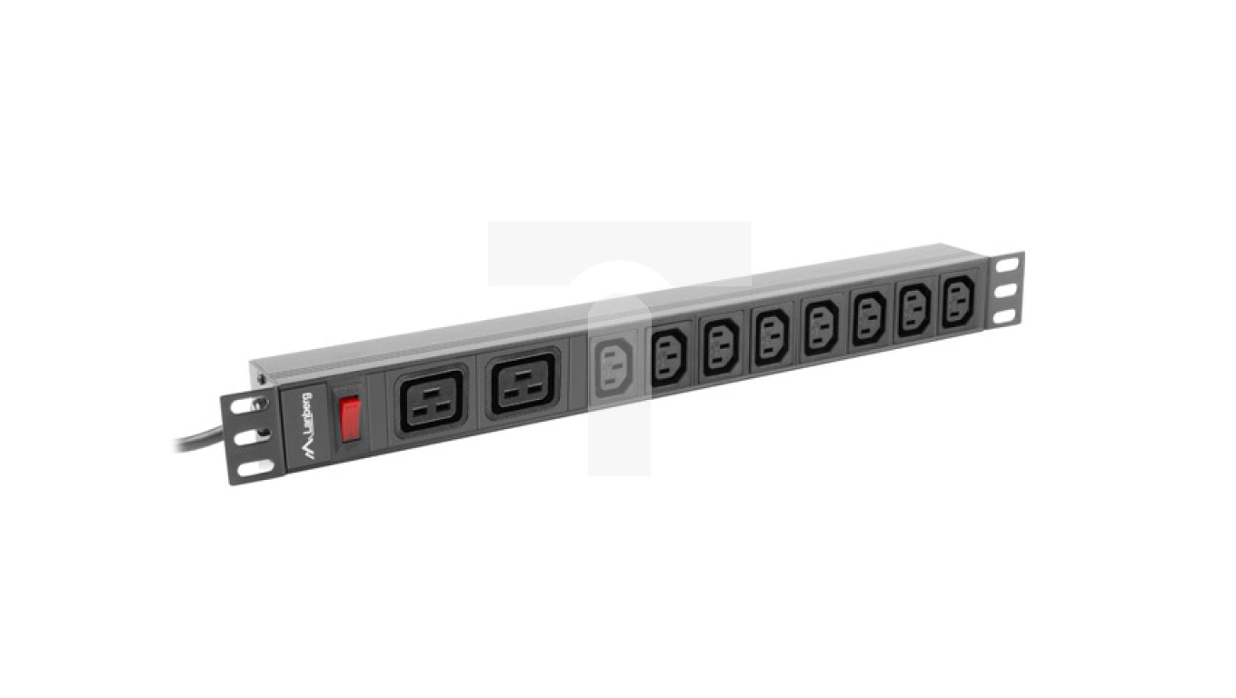 Listwa zasilająca RACK PDU 19 LANBERG 1U 16A 2X C19 8X IEC C13 2M ...