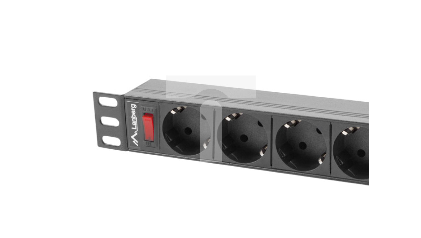 Listwa zasilająca RACK PDU 19 LANBERG 1U 16A 9X SCHUKO 3m czarna ...