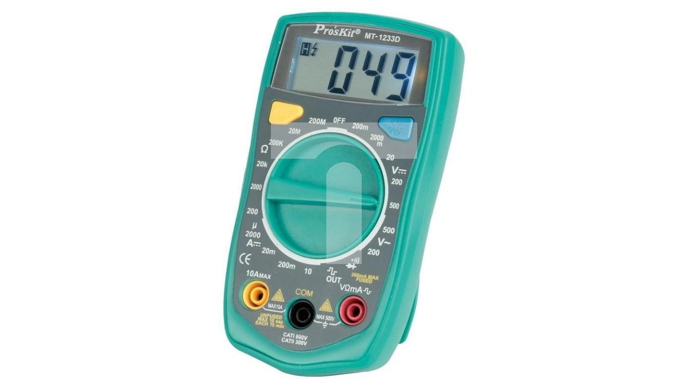 PROSKIT 02457 Digital Multimeter, Mt-1233D, Green, 130 x PROSKIT 02457 Digital Multimeter, Mt-1233D, Green, 130 x
