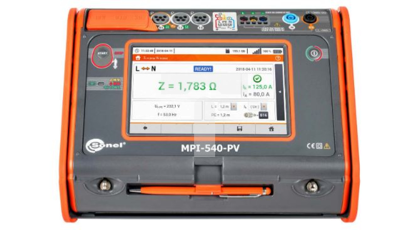 Miernik parametrów instalacji elektrycznych MPI-540-PVS WMPLMPI540PVS (bez 3 szt. cegów F-3A)