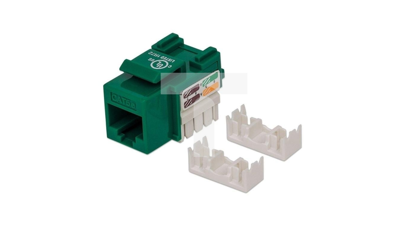 Moduł Keystone RJ45 UTP Cat5e Zielony PunchDown TIM SA