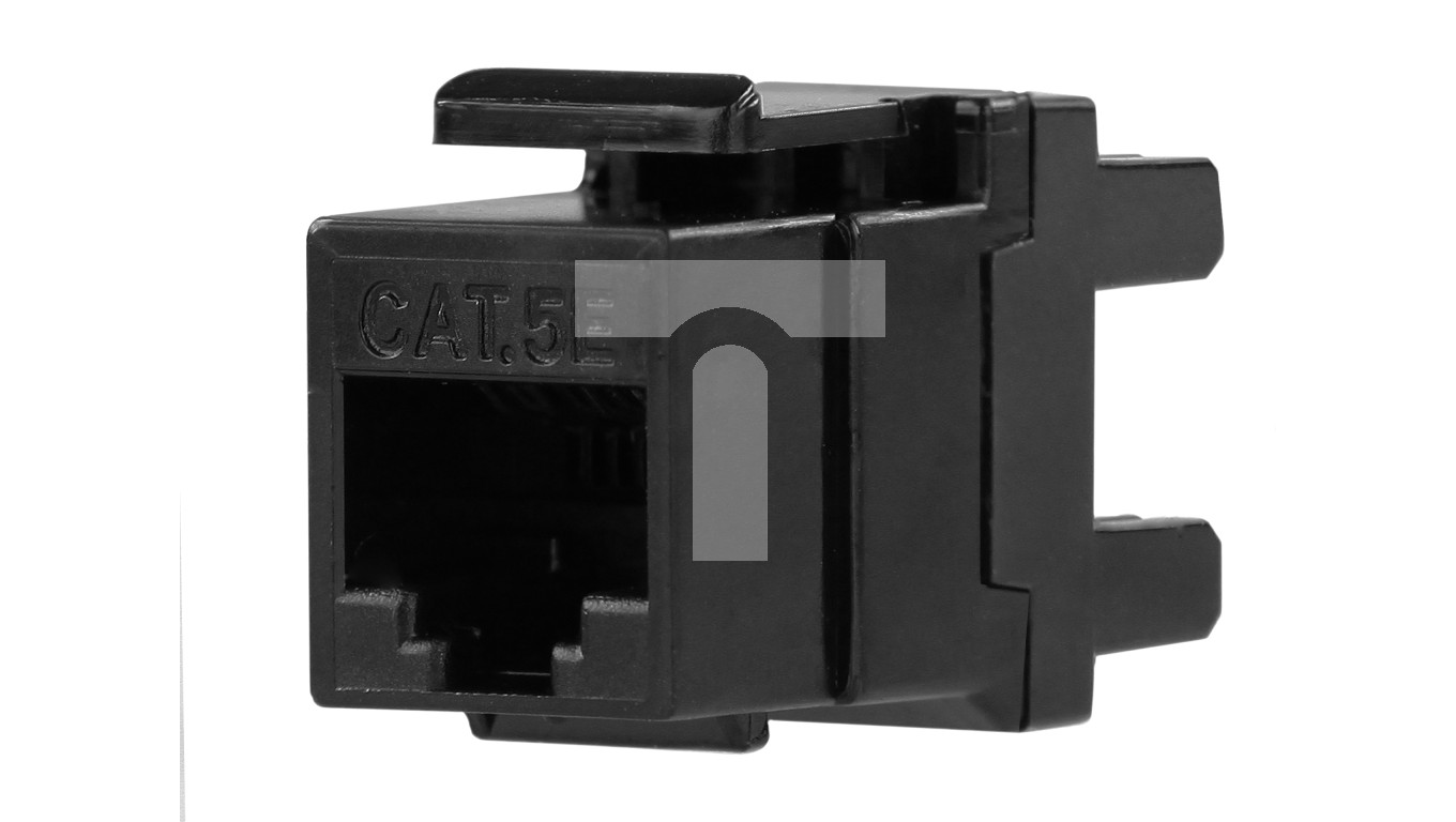 Moduł keystone RJ45 UTP kat.5e nieekranowany tylny montaż czarny NEKU