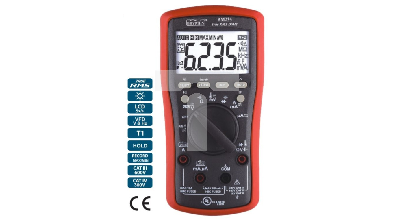 Multimetr TRMS (AC+DC) VFD EF 50kHz BM235 Brymen Brymen TIM SA