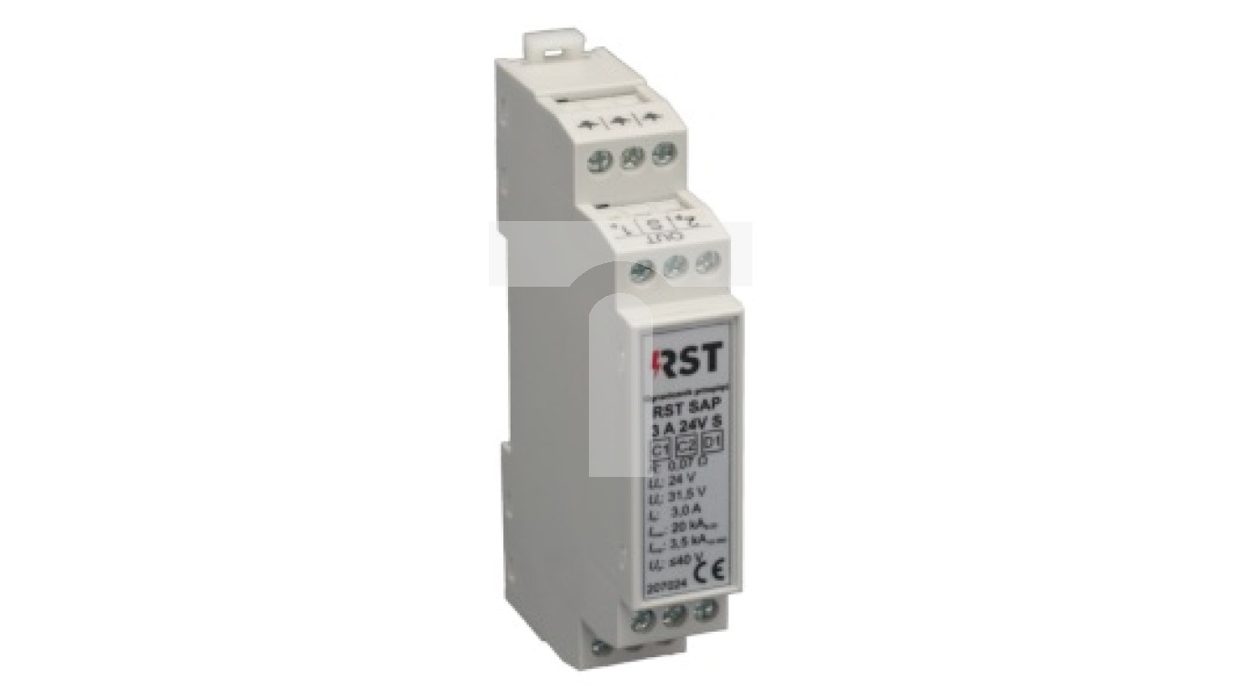 Ogranicznik przepięć do pętli systemów sygnalizacji pożaru D1, RST SAP 3A 24V S 207024