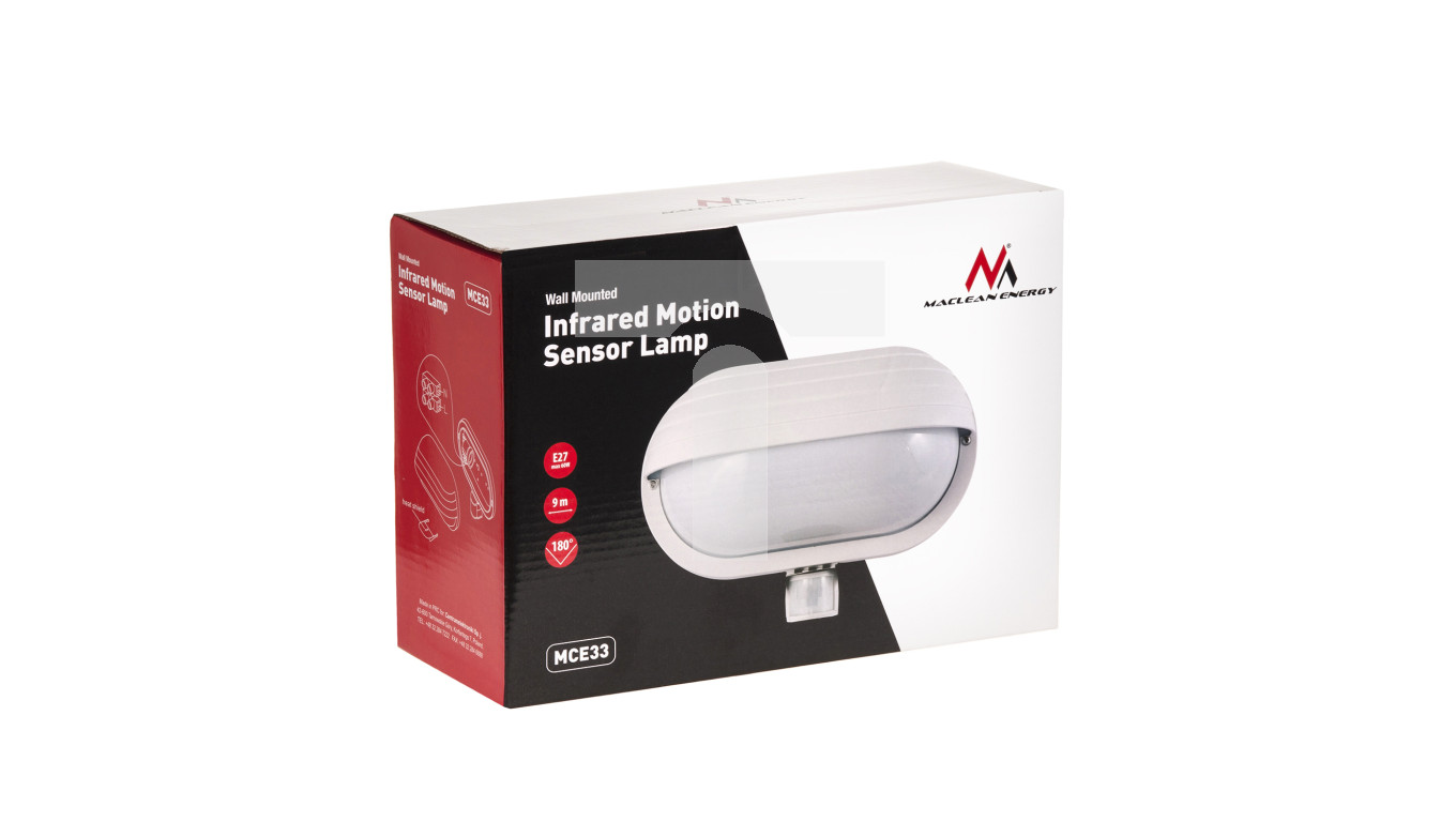 Oprawa ścienna z czujnikiem pir 60W 180stopni Maclean Energy MCE33 W