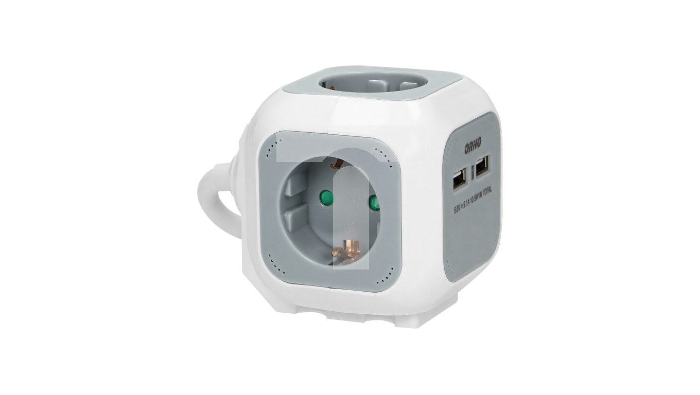 Regleta De Sobremesa ORNO Con 2 USB Y 2 Schuko - Cable 1.4 M, Para Mercado Alemán