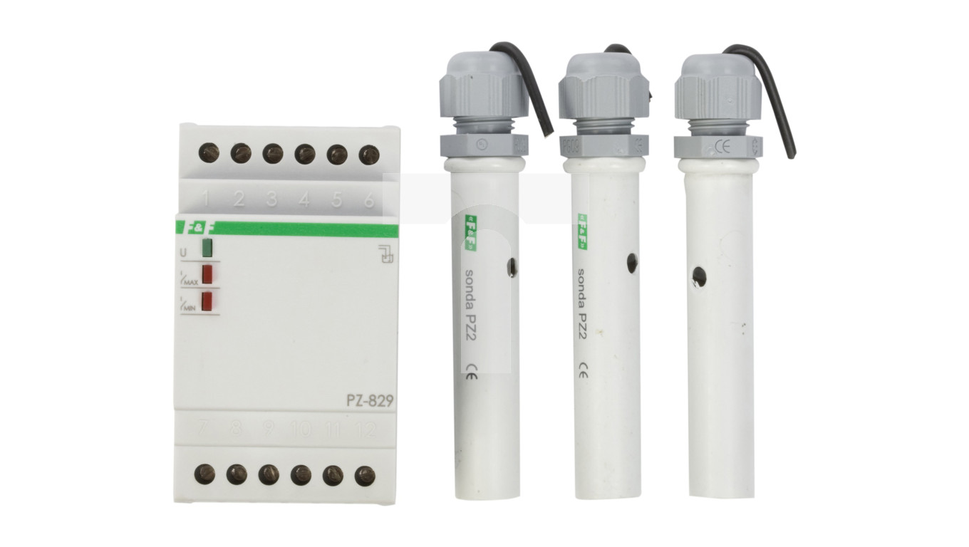 Przekaźnik kontroli poziomu cieczy 16A 2P 1-100kOhm PZ-829 – F&F | TIM SA