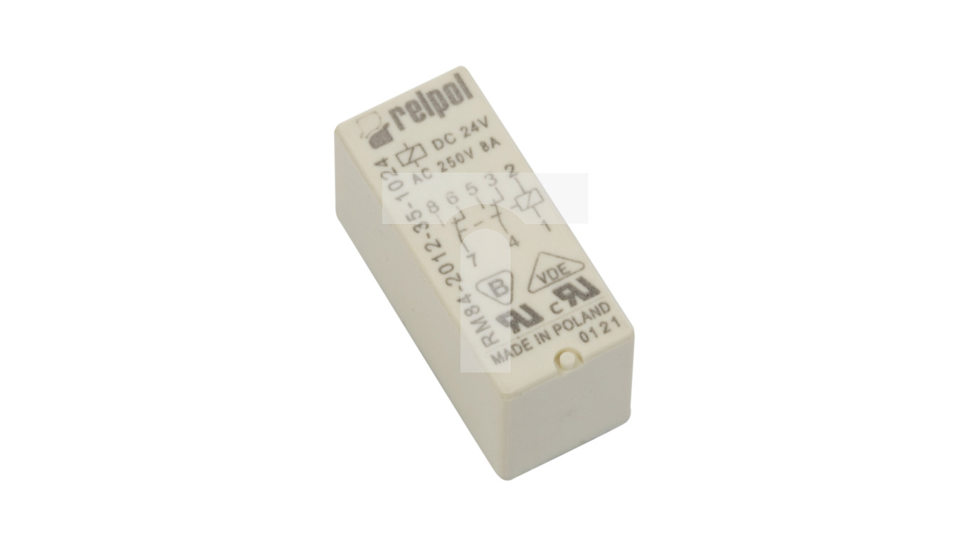 Przekaźnik miniaturowy 2P 8A 24V DC PCB AgNi RM84-2012-35-1024 600336 ...