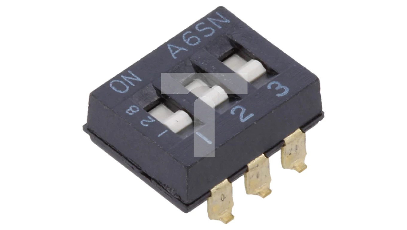 Przełącznik DIPSWITCH Ilość sekcji 3 ONOFF 0,025A/24VDC A6SN3101