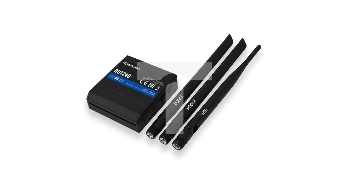 PrzemysÅowy Router LTE Cat.4, 2x LAN 100Mb/s WiFi 2,4GHz, RUT240 06E000 Teltonika RUT240