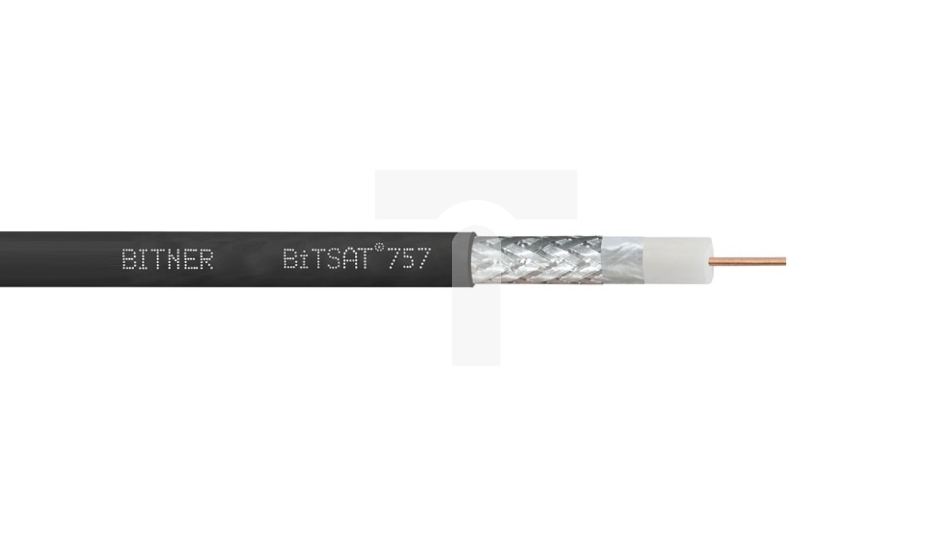 Przewód koncentryczny BiT SAT 757 UV 1,05/5 czarny LF0501 klasa Eca /250m/