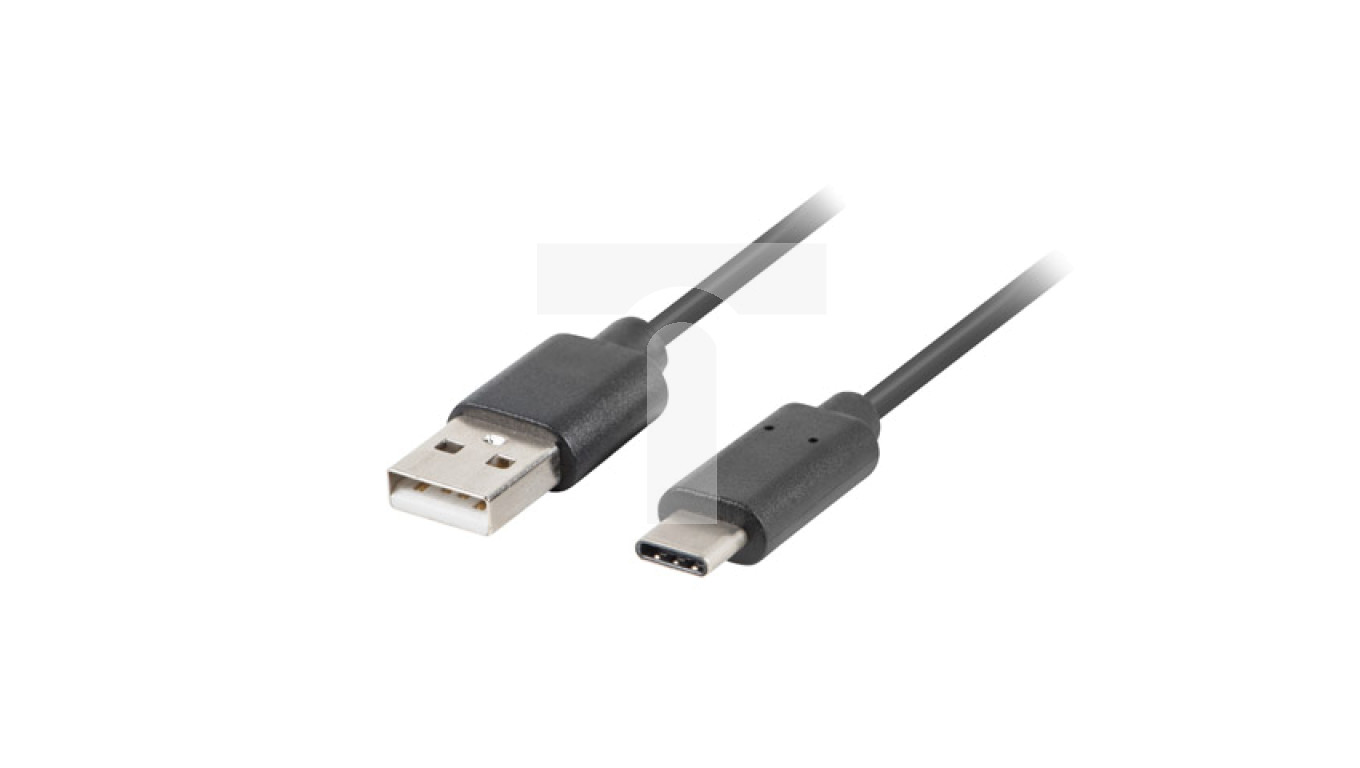 Przewód połączeniowy USB 2.0 HighSpeed USB-C - USB-A 0,5m czarny QC 3.0