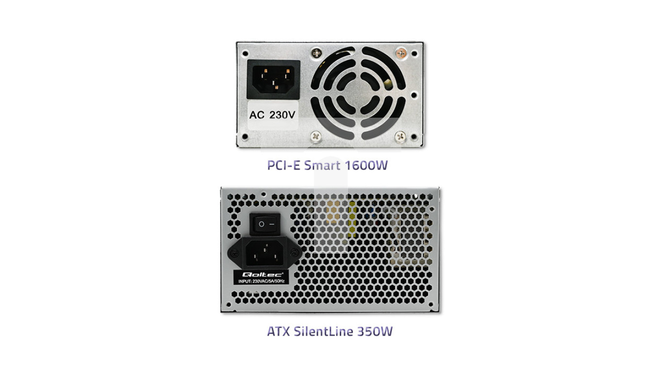 Qoltec Zestaw Zasilacz PCIE Smart 1600W + ATX SilentLine 350W Qoltec