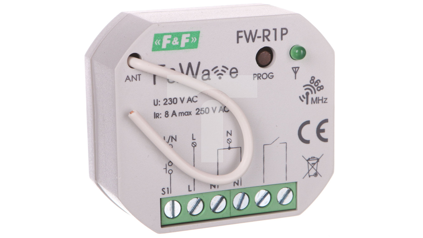 Radiowy pojedyńczy przekaźnik bistabilny - montaż P/t 85-265V AC/DC F&amp;Wave FW-R1P