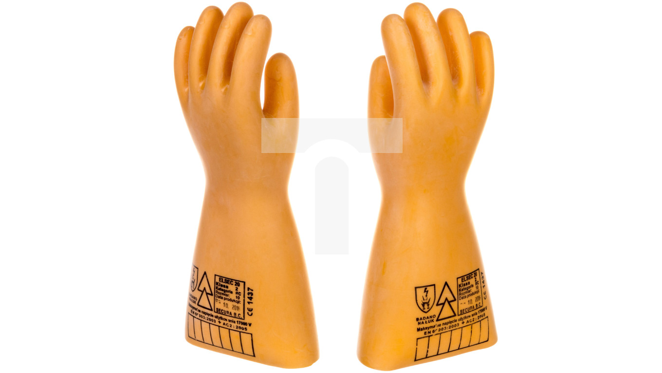 Secura RELSEC-5 Y 9 - Guanti isolanti, ELSEC 5 kV, classe 0, giallo 9, confezione da 10 | Leroy Merlin