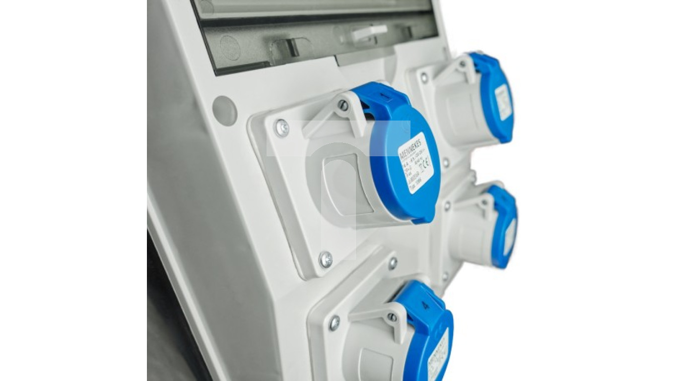 EMAT Kunststof Wandverdeler 3-fase IP44 Met 1x CEE 5P 32A En 2x Schuko 16a 85016024