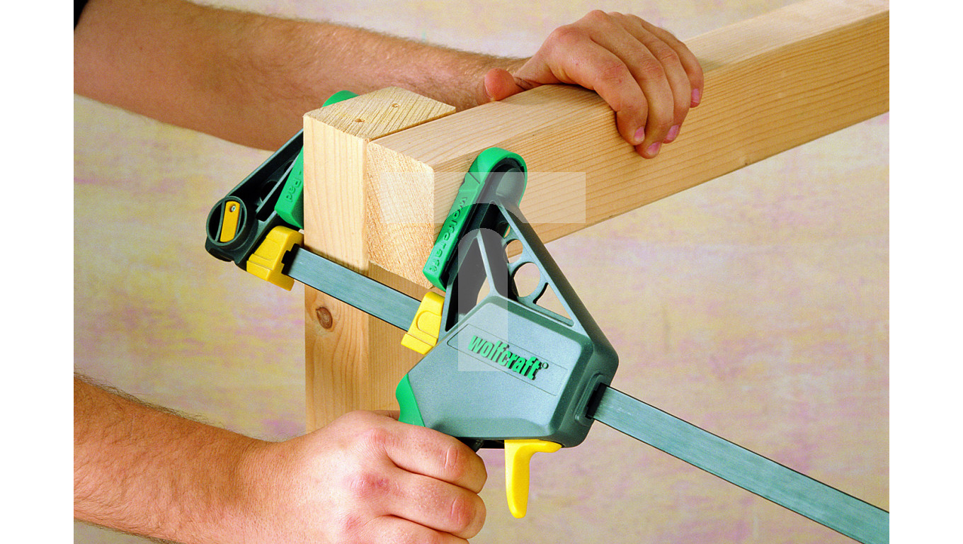 Wolfcraft Serre-Joint à Une Main 100-150 Mm - Force De Serrage 120 Kg - Poignée Ergonomique - Made In Europe