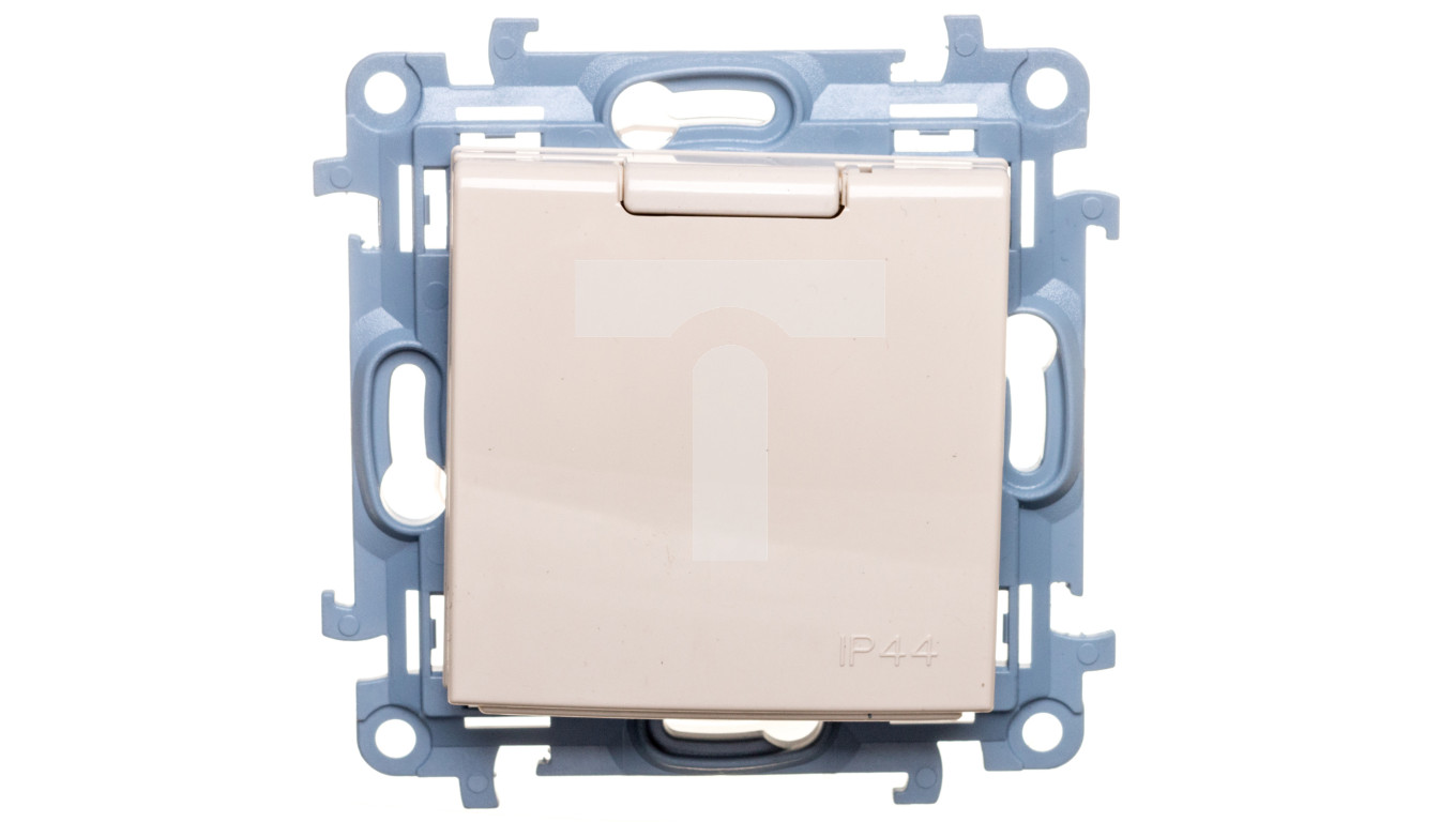 Simon 10 SCHUKO single socket-outlet with a seal and shutters cream 16A 2 /T2UK