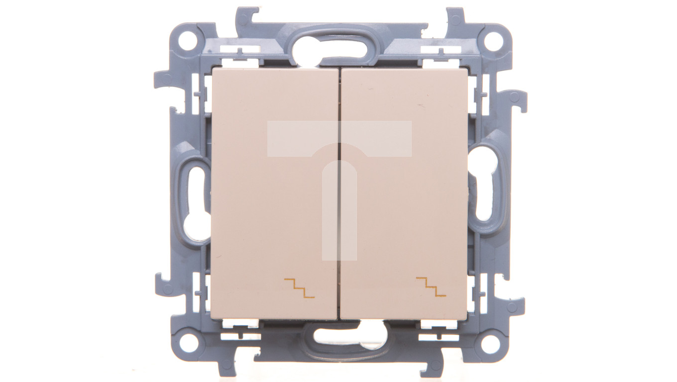 Simon 10 Double stair switch with LED backlight 10AX cream CW6/2L.01/41 /T2UK