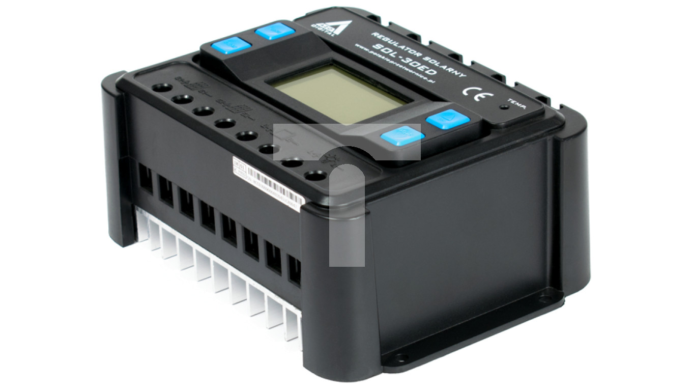 Solarny regulator ładowania PWM SOL-30ED 12/24 - 30A (wyświetlacz LCD)