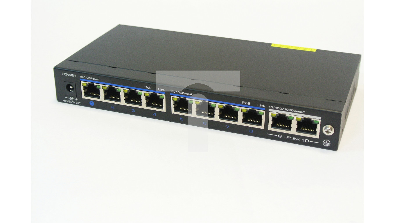Switch PoE FastEthernet, 10 portów FE, 8xPoE/PoE+, 120W, niezarządzalny, 48 VDC VONT-SP1008/2