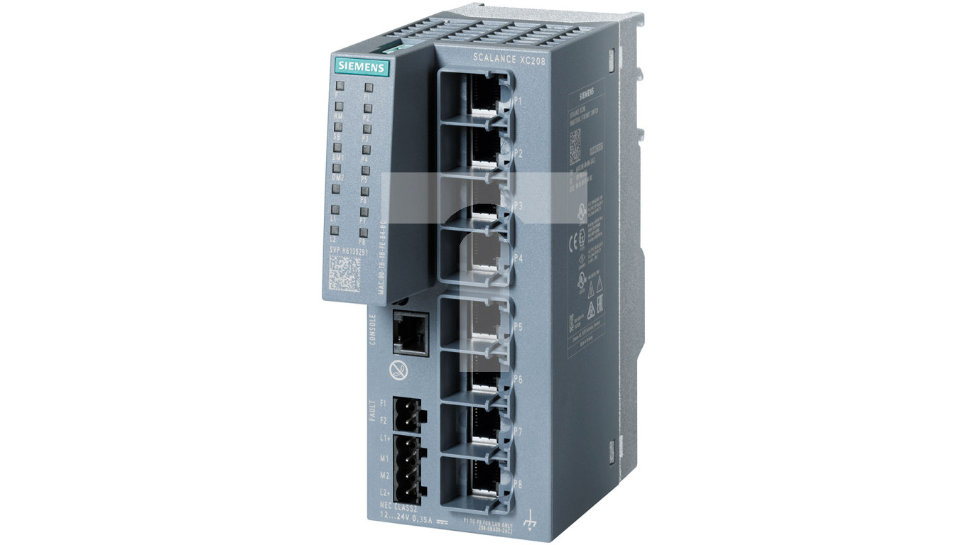 Switch przemysłowy zarządzalny SCALANCE XC208 8x10/100 Mbit/s RJ45 6GK5208-0BA00-2AC2