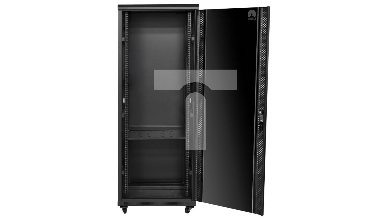 Szafa stojąca RACK 19 32U 600x600mm drzwi szklane czarna NEKU ...
