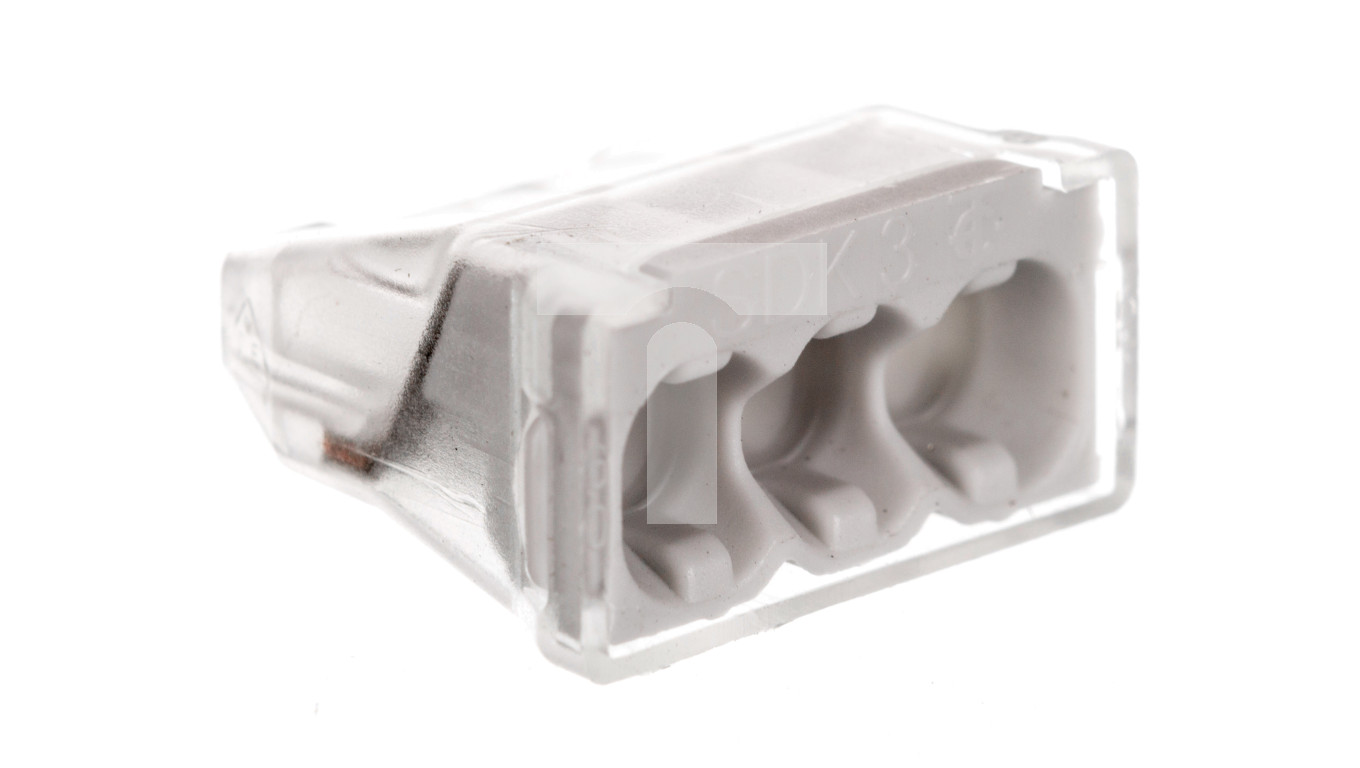Szybkozłączka 3-torowa 0,5-2,5mm2 450V 24A jasnoszara 61 325 LGR 2054485 – OBO BETTERMANN | TIM SA