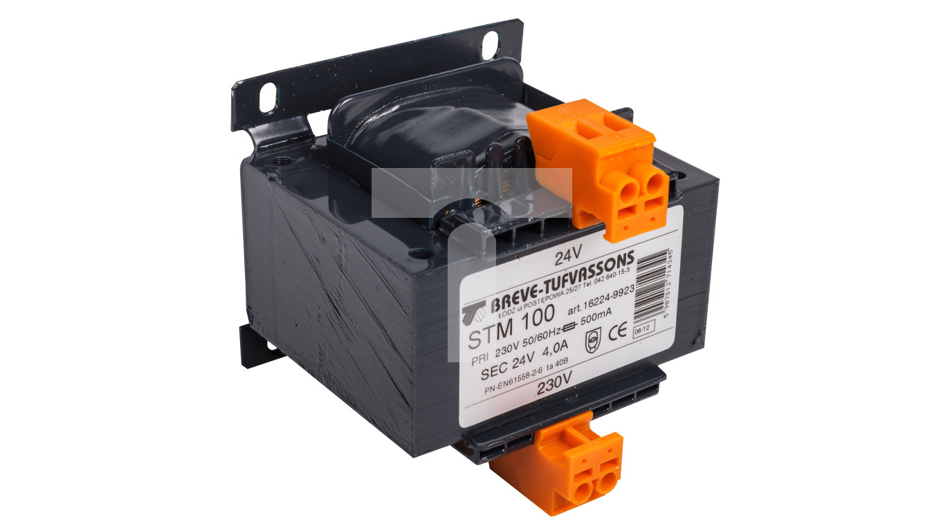 Transformator 1-fazowy bezpieczeństwa STM 100 230/ 24V 4,1A 100VA, Ta ...