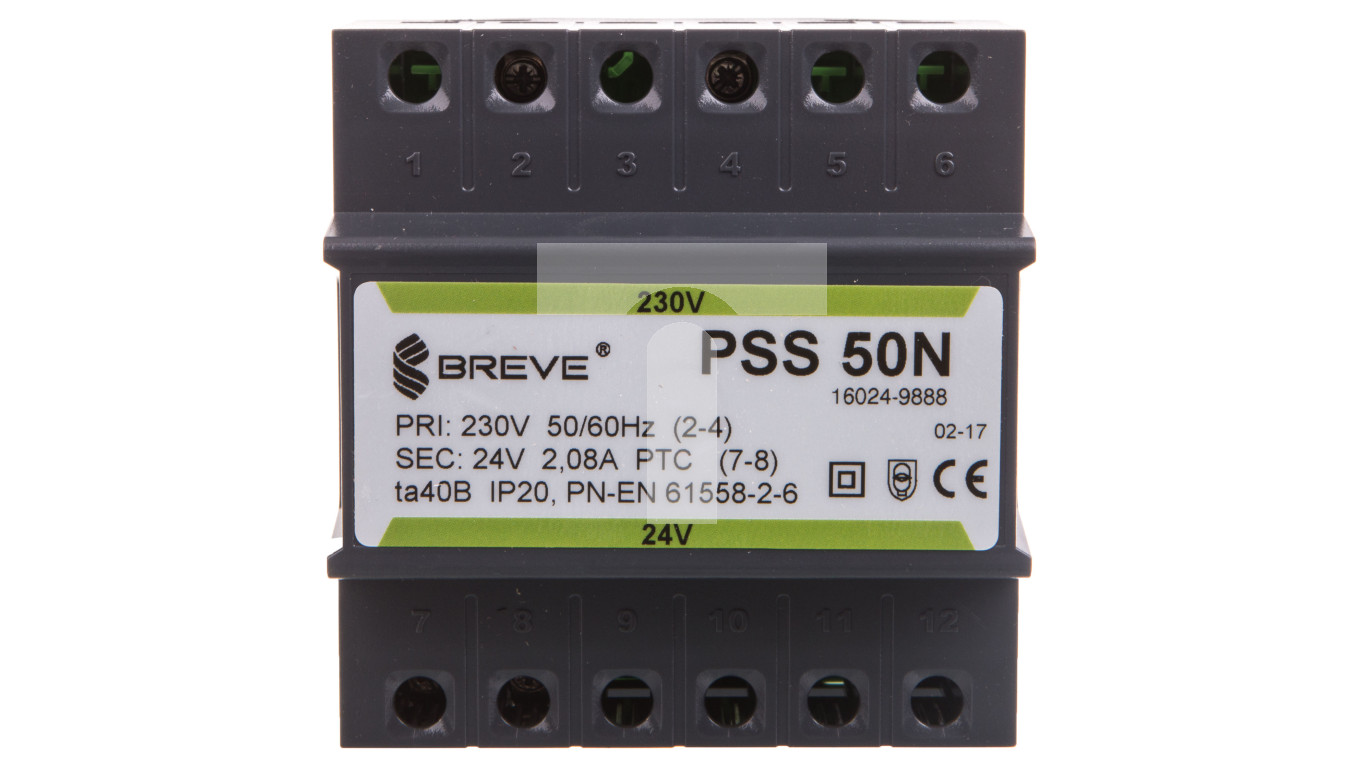 PSS 50 230/ 24V transformator na szynę DIN Breve
