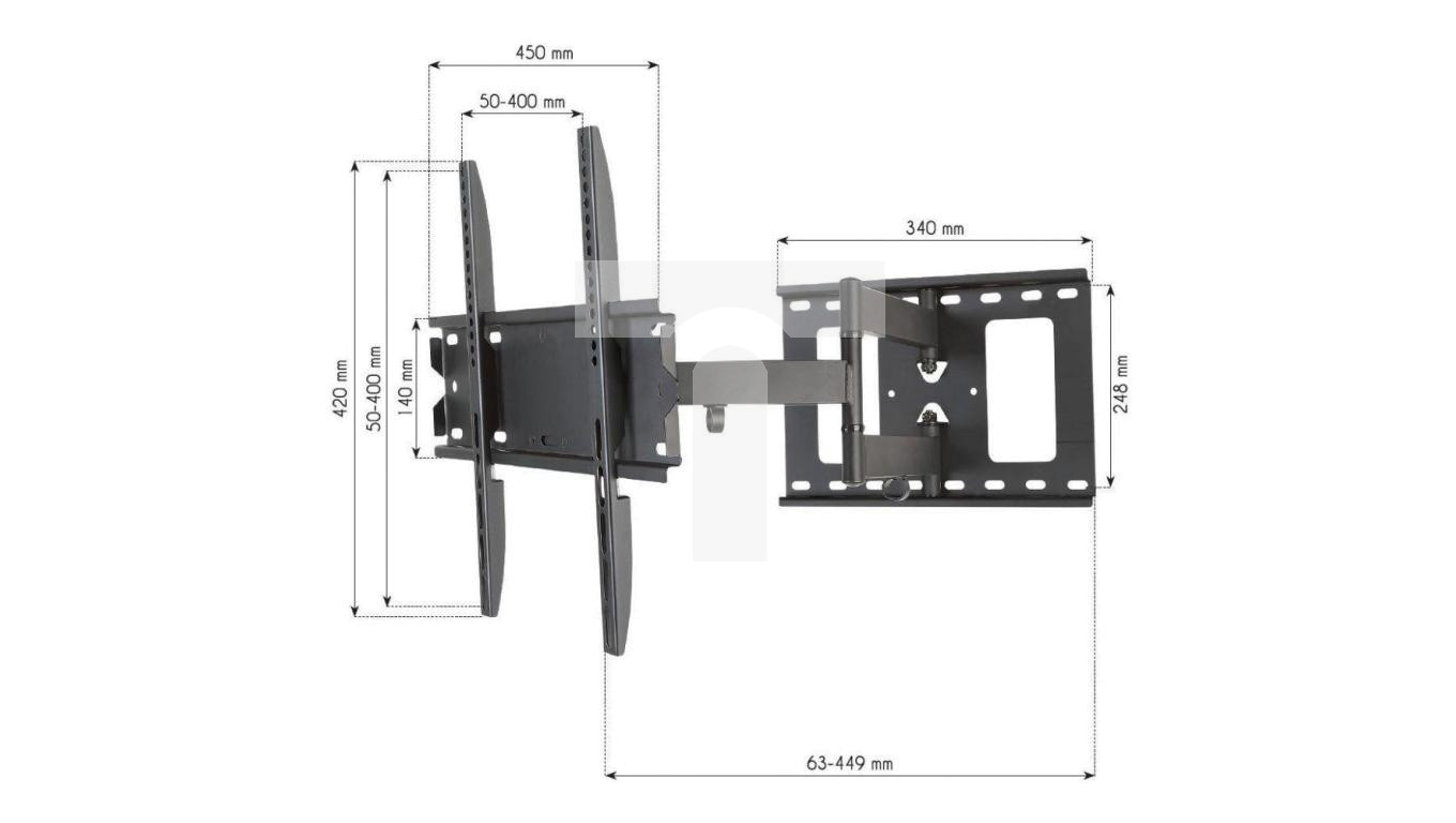 Soporte de Pared TOOQ LP2355TN-B para Monitor/TV 23-55 Max. 30Kg, Negro
