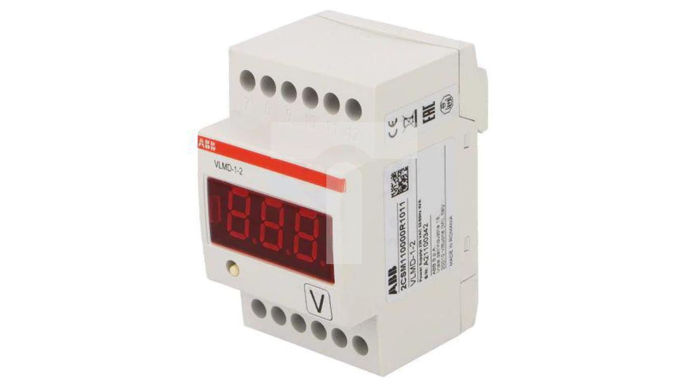 Vdc0 VLMD-1-2 Woltomierz cyfrowy,montażowy VDC: 0÷500V VAC: 0÷500V LED IP20 ...