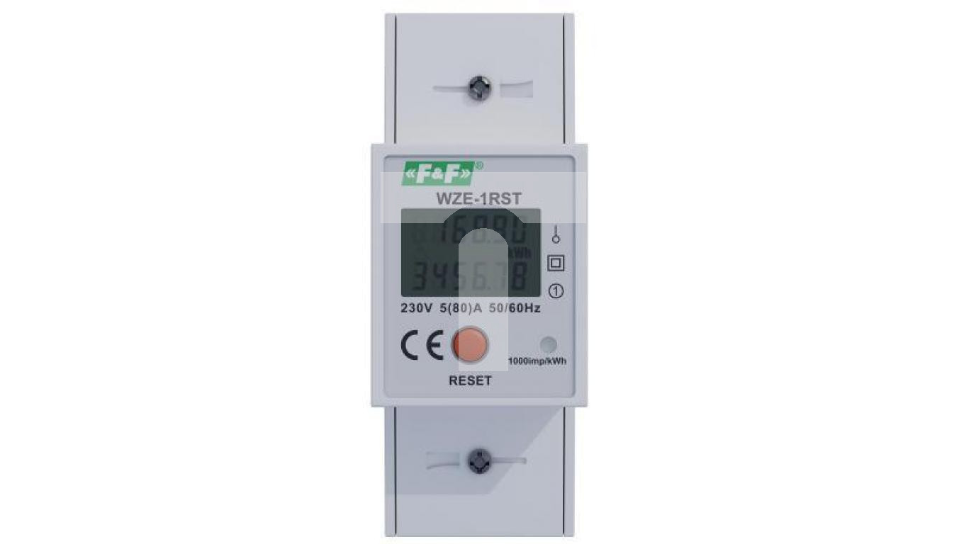 Wskaźnik zużycia energii elektrycznej z kasowalnym dodatkowym wskazaniem  1-fazowy WZE-1RST – F&F | TIM SA