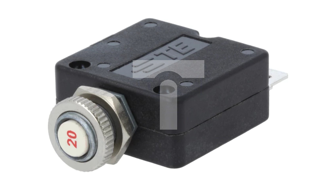 Disjoncteur TE Connectivity W58-XB1A4A-20 – 20A, 250V AC / 50V DC, SPST-NC | Montage Sur Panneau, Soudures, Ø11,2 Mm - 3