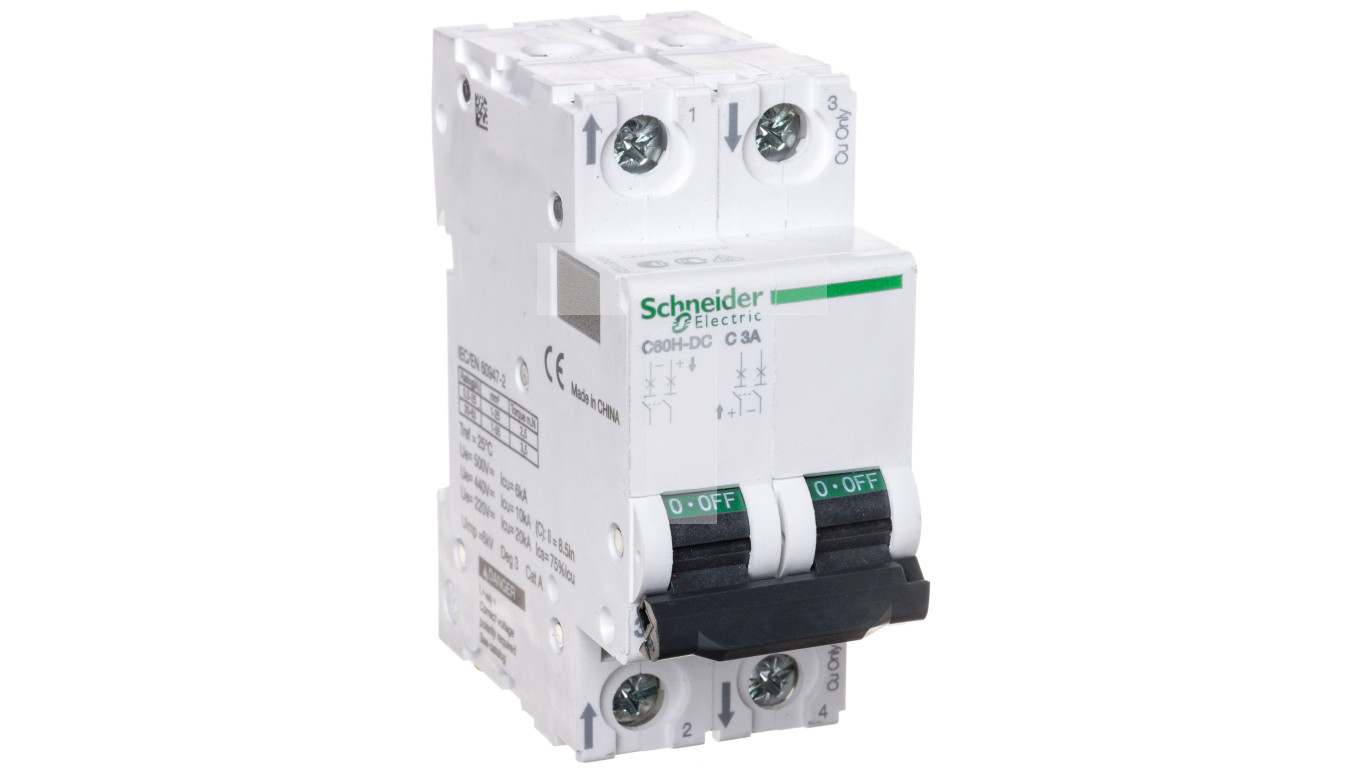 Disjoncteur C60H-DC 2P 40A Courbe C 500Vdc Schneider - Protection Sûre Pour Installations Solaires