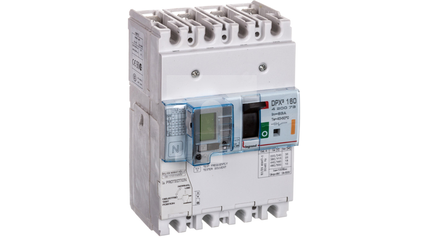 Wyłącznik z modułem różnicowoprądowym 63A 4P 25kA DPX3 160 BL R 420073