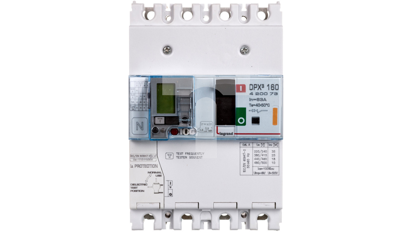 Wyłącznik z modułem różnicowoprądowym 63A 4P 25kA DPX3 160 BL R 420073