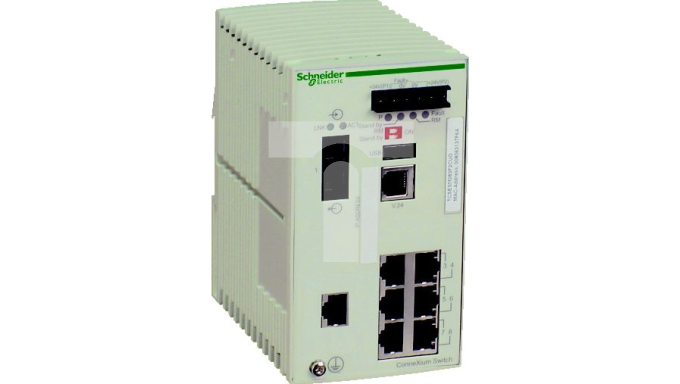 Zarządzalny przełącznik Ethernet TCP/IP - ConneXium - 7TX/1FX - wielofunkcyjny TCSESM083F1CU0
