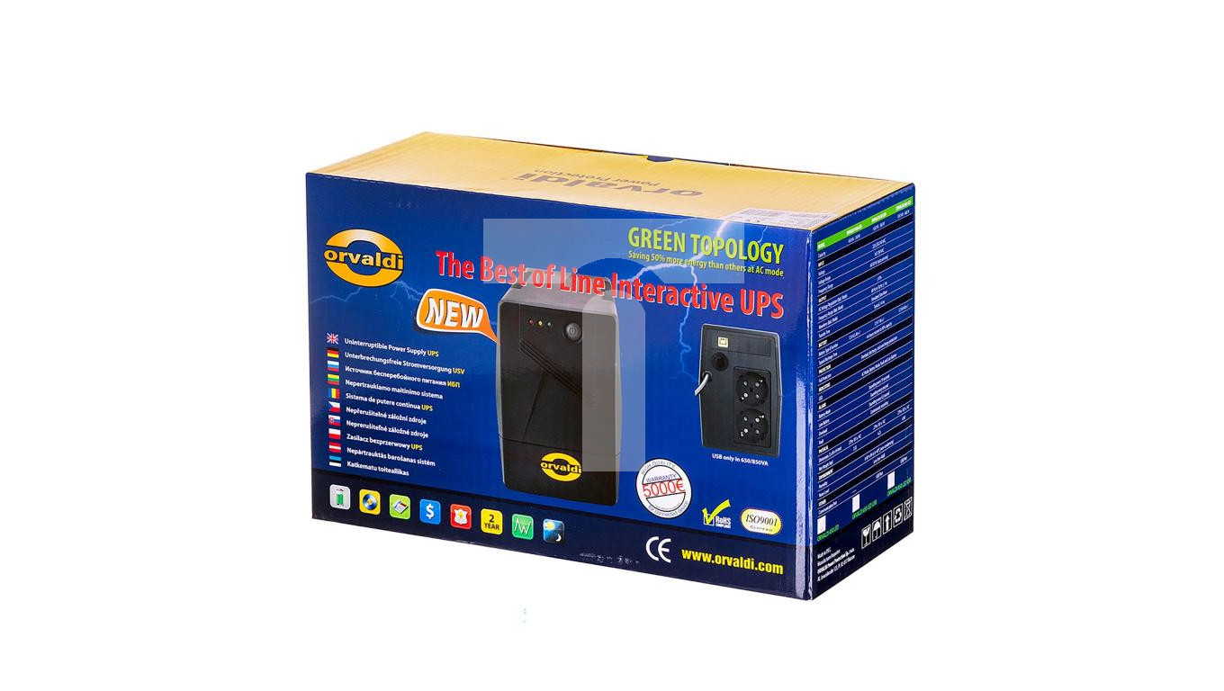 Zasilacz awaryjny UPS Orvaldi 850 LED USB 850VA/480W lineinteractive
