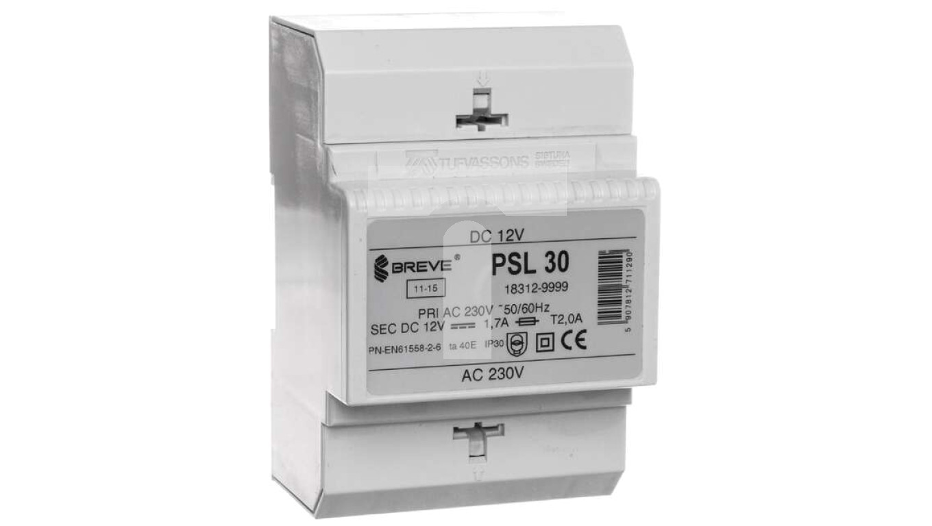Zasilacz transformatorowy PSL 30 230VAC/12VDC 20W 1,7A 18312-9999