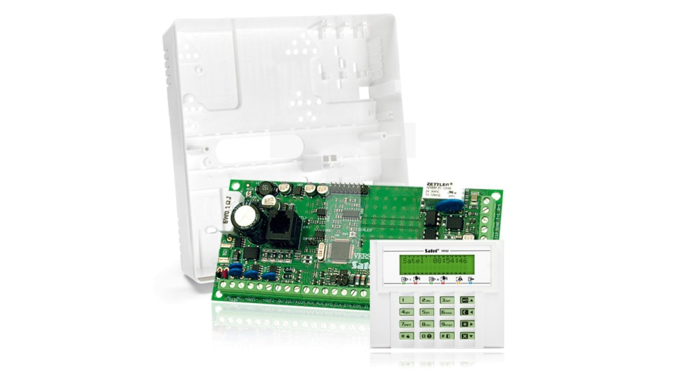 Zestaw centrali alarmowej VERSA-10 z klawiaturą LCD oraz obudową OPU4P, VERSA 10-KLCD