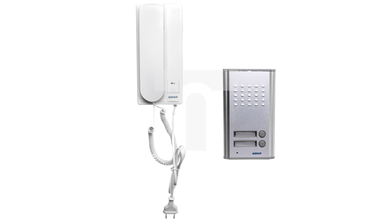 Zestaw domofonowy dwurodzinny FOSSA MULTI biały/ srebny OR-DOM-RL-903