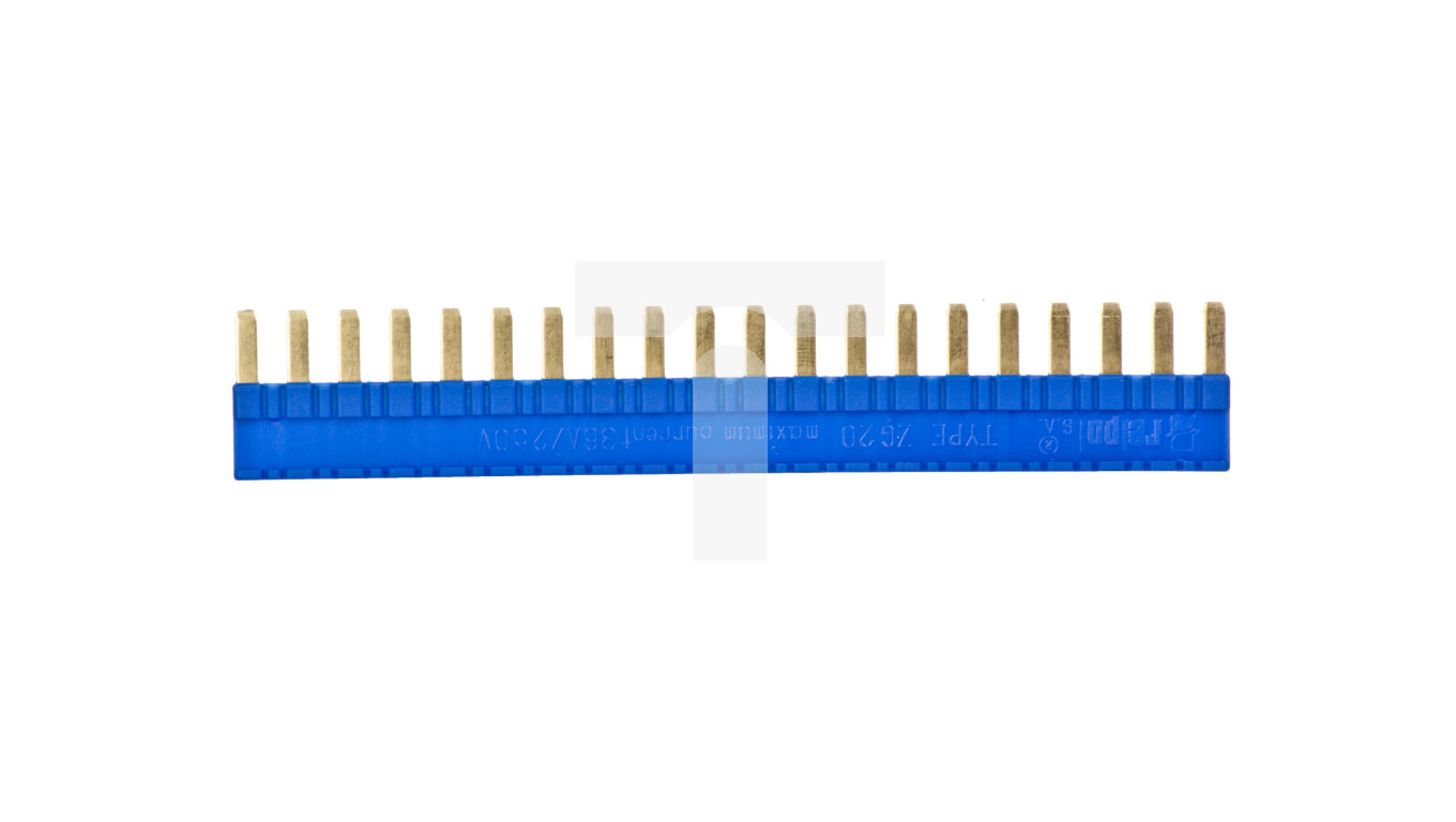 Złącze grzebieniowe 20-zębowe 36A 250V niebieskie do gniazd PI6 PIR6W PIR6WB PIR6WT PIR6WBT - ZG20-3 2608956