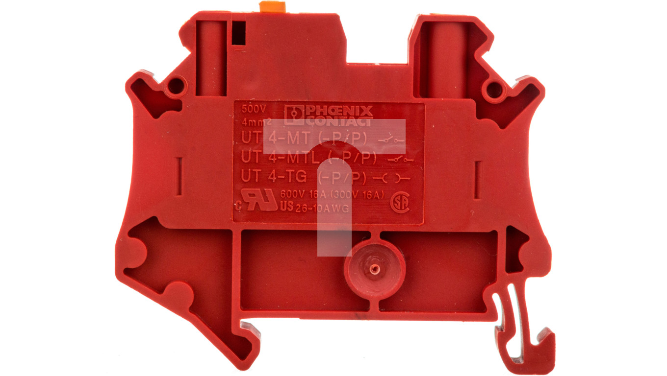 Złączka przelotowa 2-przewodowa z odłącznikiem nożowym 4mm2 czerwona UT ...