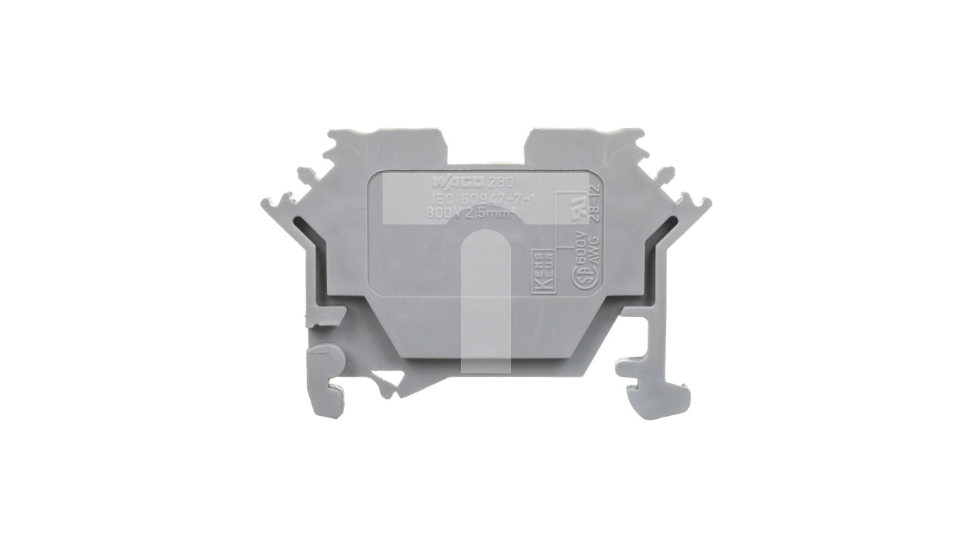 Złączka szynowa 2-przewodowa 2,5mm2 szara 280-601 – WAGO | TIM SA