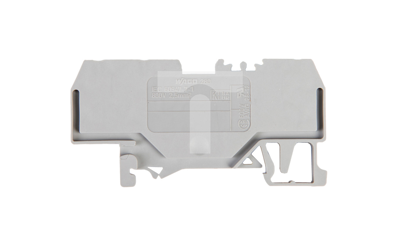 Złączka szynowa 3-przewodowa 2,5mm2 szara 280-681 – WAGO | TIM SA