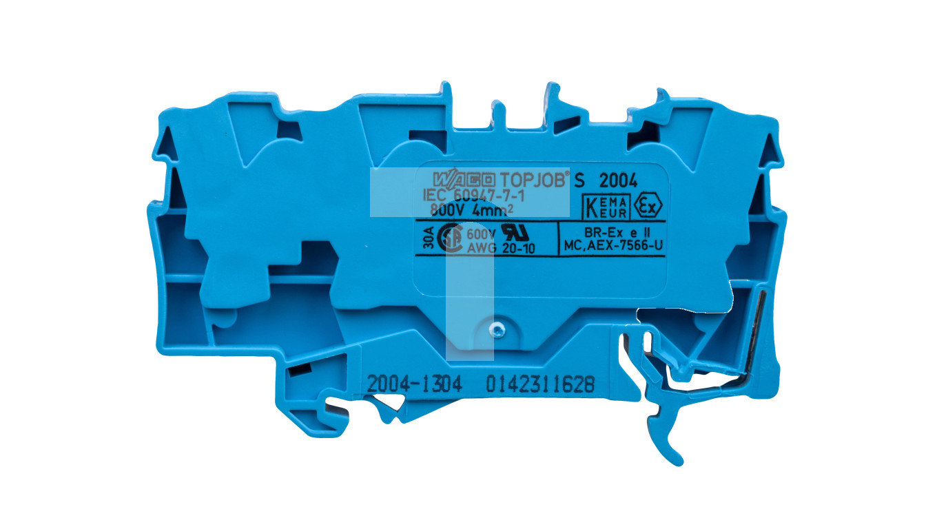 Złączka szynowa 3-przewodowa 4mm2 niebieska 2004-1304 TOPJOBS