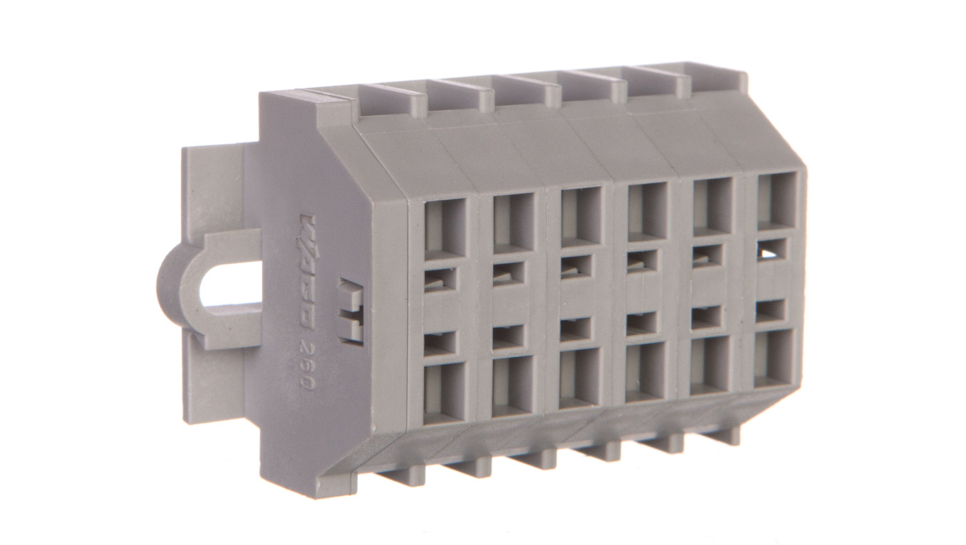 Terminal Block 2 Core 1.5mm² 6 Track Grey 260-106
